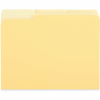 Universal 1/3 Tab Cut Letter Recycled Top Tab File Folder - 8 1/2" x 11" - Assorted Tab Position - 11 pt. - Stock - Yell