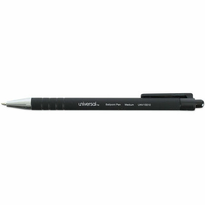 Universal Ballpoint Pen - Pen Point Size: 1mm - Ink Color: Black - Barrel Color: Black - 12 / Dozen