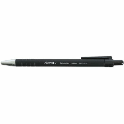 Universal Ballpoint Pen - Pen Point Size: 1mm - Ink Color: Black - Barrel Color: Black - 12 / Dozen