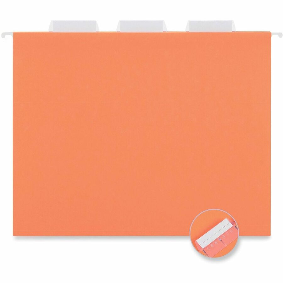 Universal 1/5 Tab Cut Letter Recycled Hanging Folder - 8 1/2" x 11" - Assorted Tab Position - 11 pt. - Stock - 25 / Box