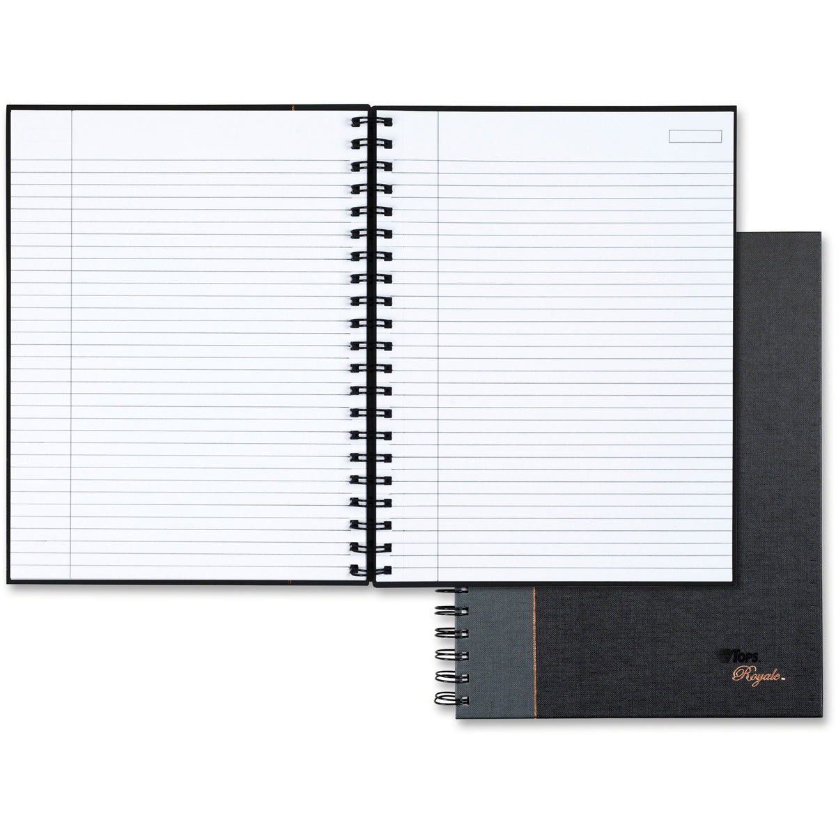 TOPS Royale Executive Wirebound Notebook - 96 Sheets - Wire Bound - 20 lb Basis Weight - 8" x 10 1/2" Sheet Size - White