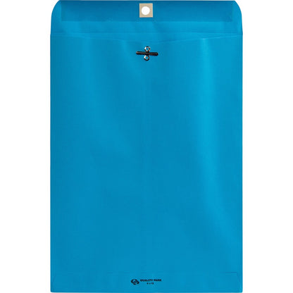 Quality Park 9 x 12 Clasp Envelopes with Deeply Gummed Flaps - Clasp - #90 - 9" Width x 12" Length - 28 lb - Clasp - Blu