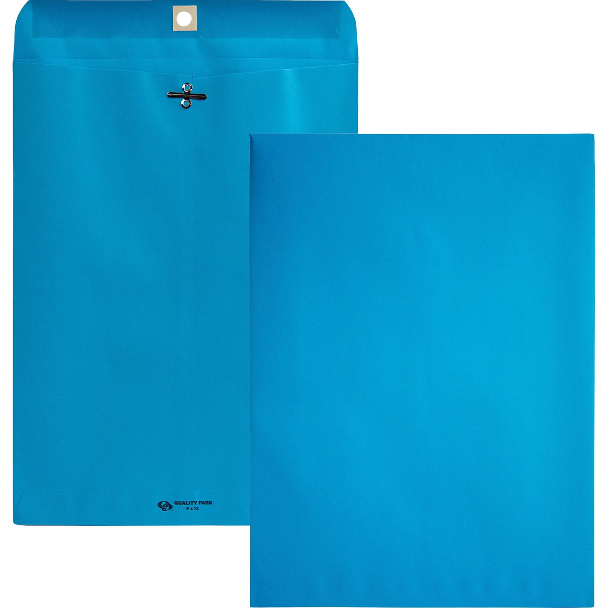 Quality Park 9 x 12 Clasp Envelopes with Deeply Gummed Flaps - Clasp - #90 - 9" Width x 12" Length - 28 lb - Clasp - Blu