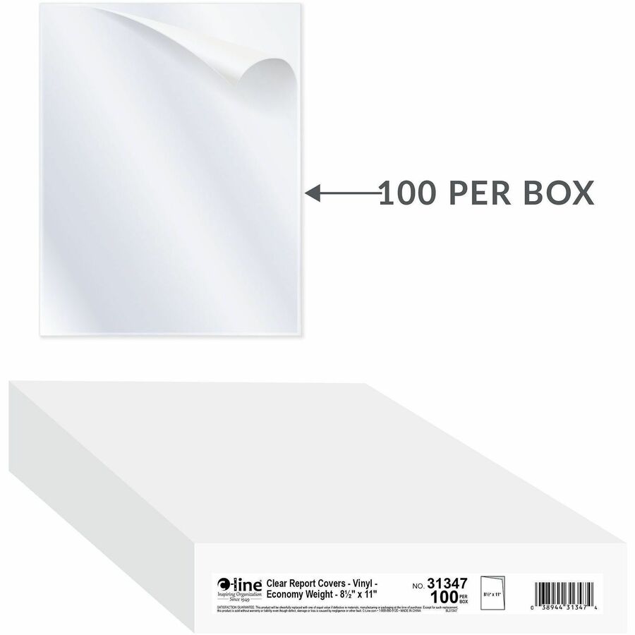 C-Line Letter Report Cover with Fastener - 8 1/2" x 11" - 1 x Clamp Fastener - 1/10" Fastener Capacity - Poly, Vinyl - C