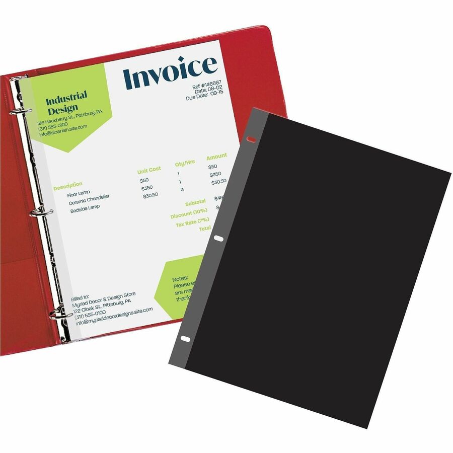 C-Line Sheet Protectors - 2 x Sheet Capacity - For Letter 8 1/2" x 11" Sheet - 3 x Holes - Ring Binder - Rectangular - C