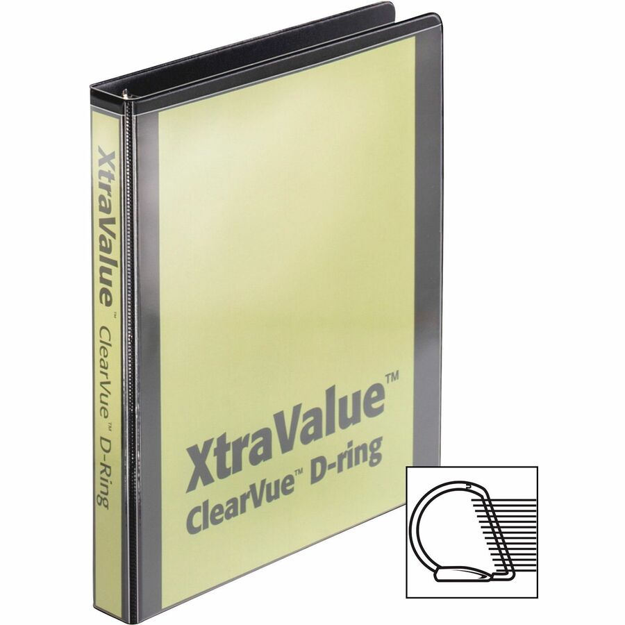 Cardinal® Performer ClearVue Slant-D Ring Binder - 1" Binder Capacity - Letter - 8 1/2" x 11" Sheet Size - 240 Sheet Cap