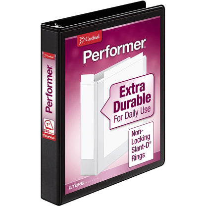 Cardinal® Performer ClearVue Slant-D Ring Binder - 1" Binder Capacity - Letter - 8 1/2" x 11" Sheet Size - 240 Sheet Cap