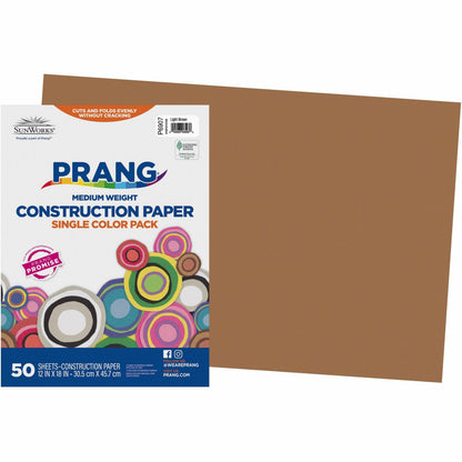 Prang Construction Paper - Art - 18" Width x 12" Length - Light Brown - Groundwood - 1 Pack