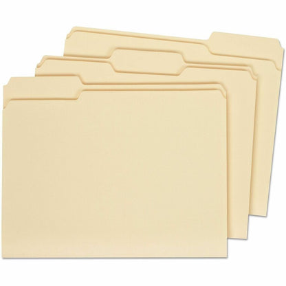 Universal 1/3 Tab Cut Letter Recycled Top Tab File Folder - 8 1/2" x 11" - 3/4" Expansion - Assorted Tab Position - 11 p