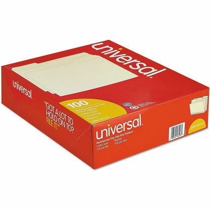 Universal 1/3 Tab Cut Letter Recycled Top Tab File Folder - 8 1/2" x 11" - 3/4" Expansion - Assorted Tab Position - 11 p
