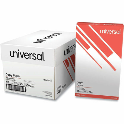 Universal Copy Paper - 92 Brightness - Legal - 8 1/2" x 14" - 20 lb Basis Weight - 75 g/m² Grammage - Smooth - White - 5