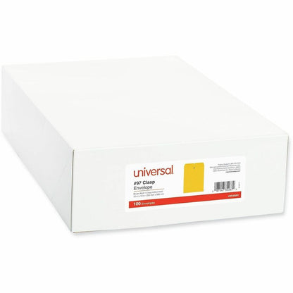 Universal Envelope - Clasp - #97 - 10" Width x 13" Length - 28 lb - Clasp/Gummed Flap - Brown Kraft - Kraft Paper - 100 