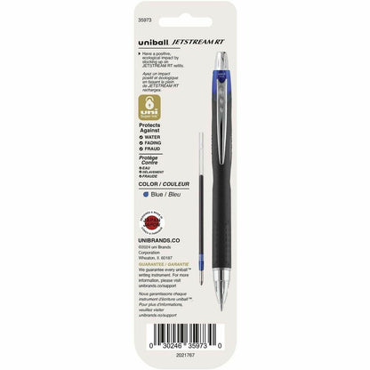 uniball™ Jetstream RT Ballpoint Pen Refills - 1 mm , Medium Point - Blue Ink - 2 / Pack