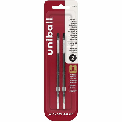 uniball™ Jetstream RT Ballpoint Pen Refills - 1 mm , Medium Point - Black Ink - 2 / Pack