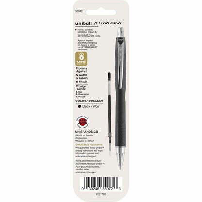 uniball™ Jetstream RT Ballpoint Pen Refills - 1 mm , Medium Point - Black Ink - 2 / Pack