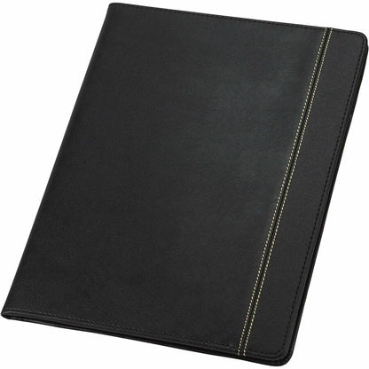 Samsill Professional Letter Pad Folio - 8 1/2" x 11" - 2 Internal Pocket - Vinyl, Polyvinyl Chloride (PVC) - Black - 1 E