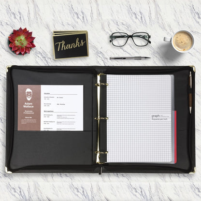 Samsill Samsill Classic 1.5 Inch Professional Binder with Zipper Closure - Black - 1" Binder Capacity - Letter - 8 1/2" 