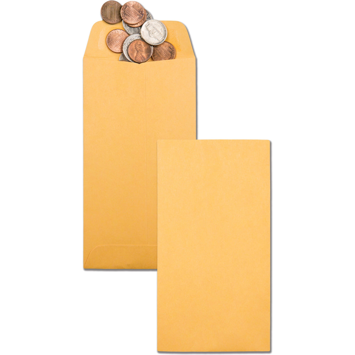Quality Park No. 7 Coin and Small Parts Envelopes with Gummed Flap - Coin - #7 - 3 1/2" Width x 6 1/2" Length - 28 lb - 