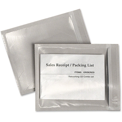 Quality Park 46996 Packing List Clear Envelopes - Packing List - 4 1/2" Width x 6" Length - Adhesive - Clear - Poly - 10