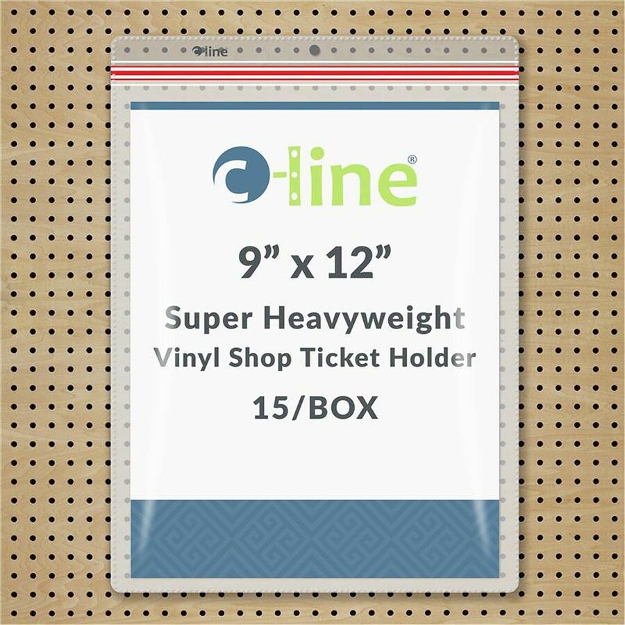 C-Line 82912 Vinyl File Pocket - 9" x 12" - Vinyl - Clear - Ticket Holder, Moisture Resistant, Dirt Resistant, Zipper Cl