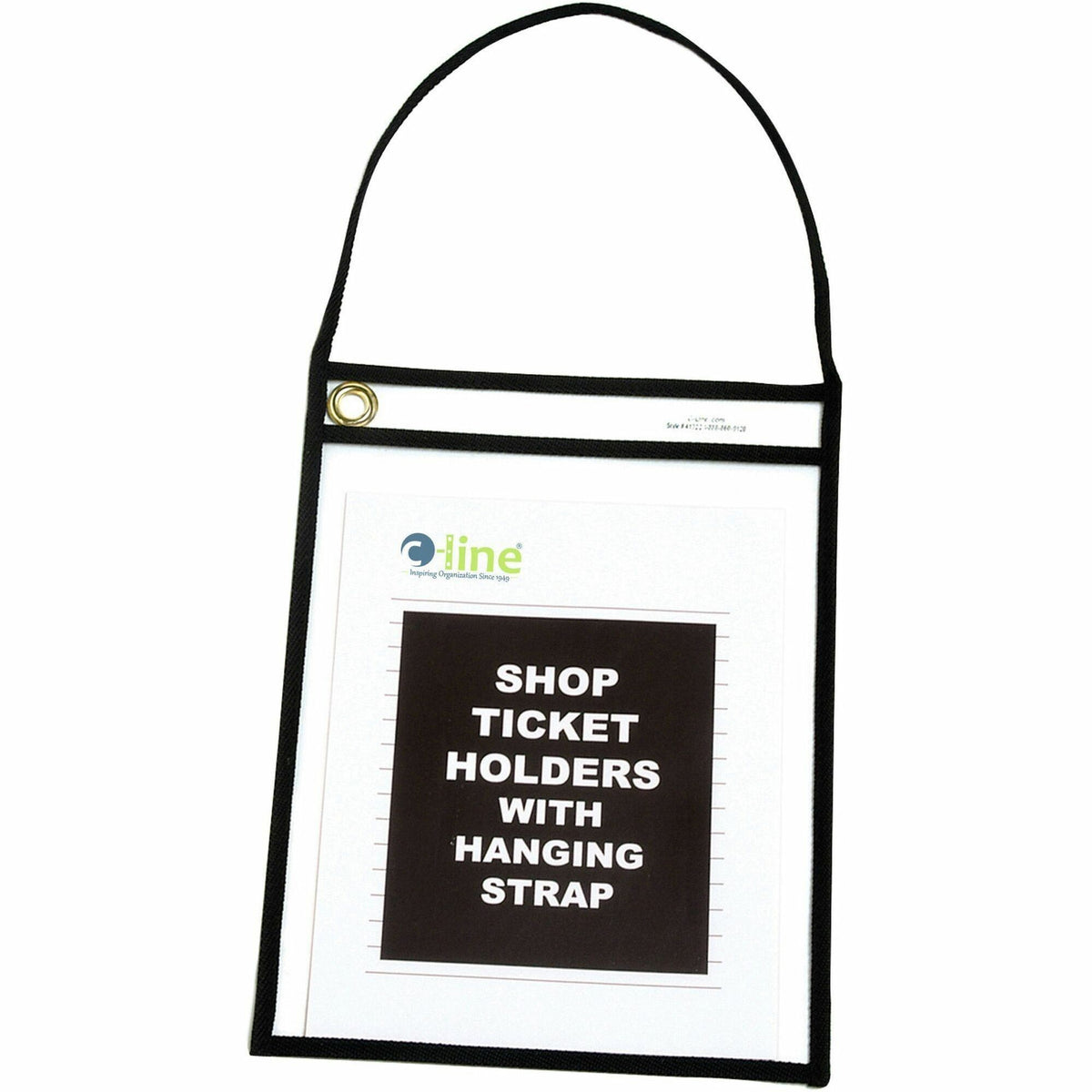 C-Line Vinyl File Pocket - 9" x 12" - Vinyl - Clear, Clear - Strap Closure, Heavy Duty, Rip Resistant, Tear Resistant, T