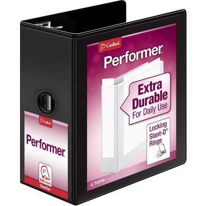 Cardinal® Performer ClearVue 5" Slant-D Binder - 5" Binder Capacity - Letter - 8 1/2" x 11" Sheet Size - 1050 Sheet Capa