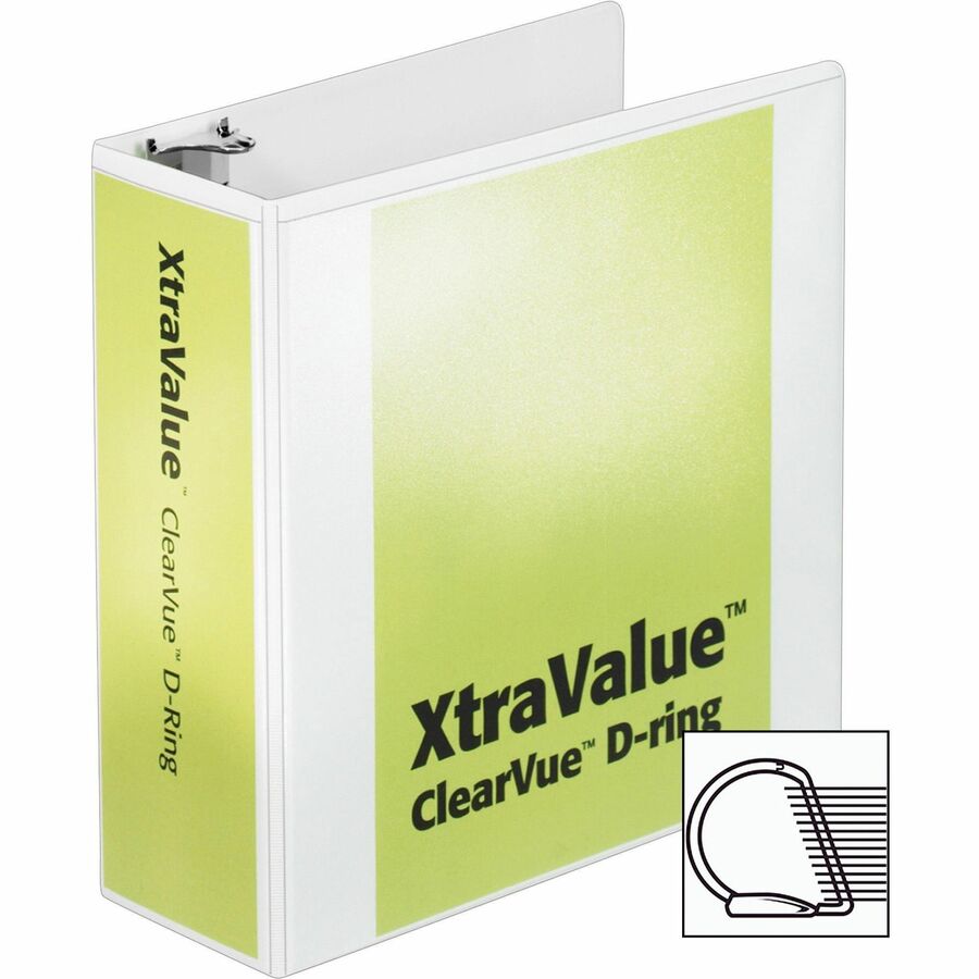 Cardinal® Performer ClearVue Slant-D Ring Binder - 4" Binder Capacity - Letter - 8 1/2" x 11" Sheet Size - 835 Sheet Cap