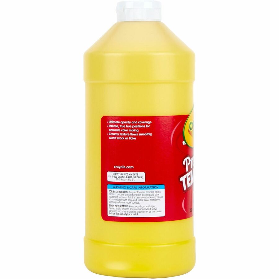 Crayola 32 oz. Premier Tempera Paint - 1 Color(s) - Yellow - 2 lb - Washable - 1 Each