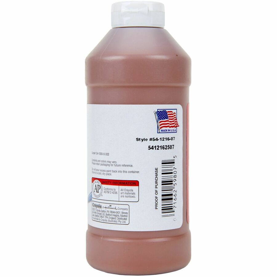 Crayola Premier Tempera Paint - 1 Color(s) - Brown - 16 oz - 1 Each