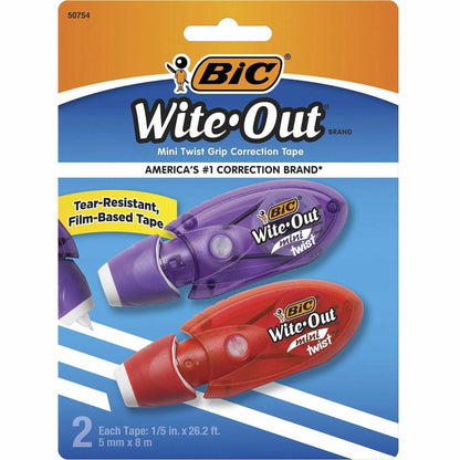 BIC Wite-Out Mini Correction Tape - 0.20" Tape Width x 19.67 ft Tape Length - 1 Line(s) - White Tape - Micro White Dispe