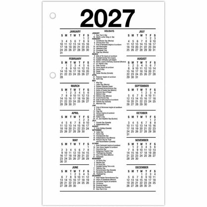 At-A-Glance Loose-Leaf Desk Calendar Refill - Standard - Julian Dates - Daily - 12 Month - January 2027 to December 2027