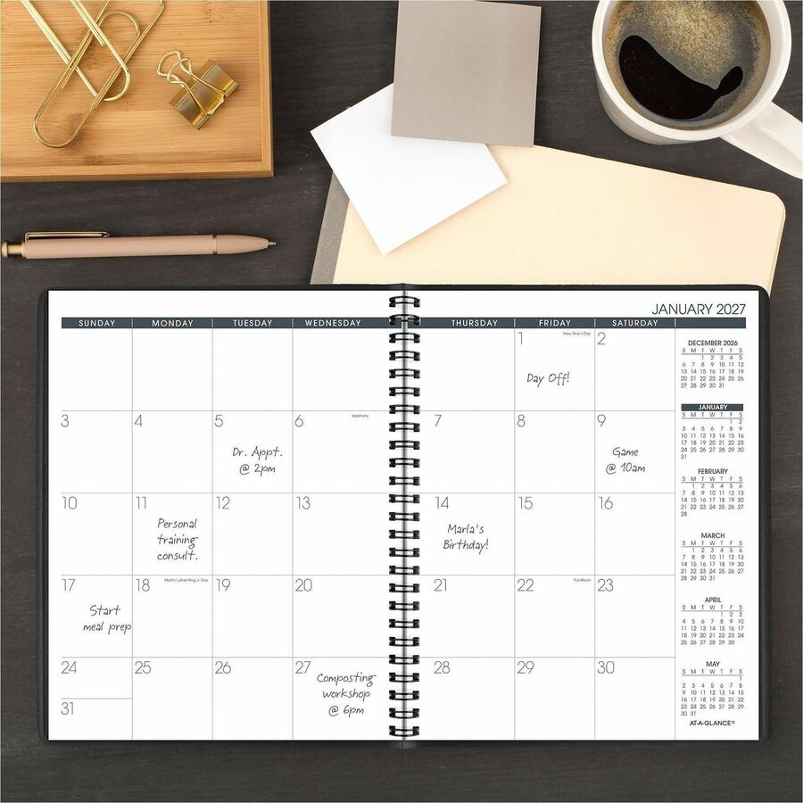 At-A-Glance Planner - Monthly - 1 Year - January 2027 to December 2027 - 1 Month Single Page Layout - 6 7/8" x 8 3/4" Sh