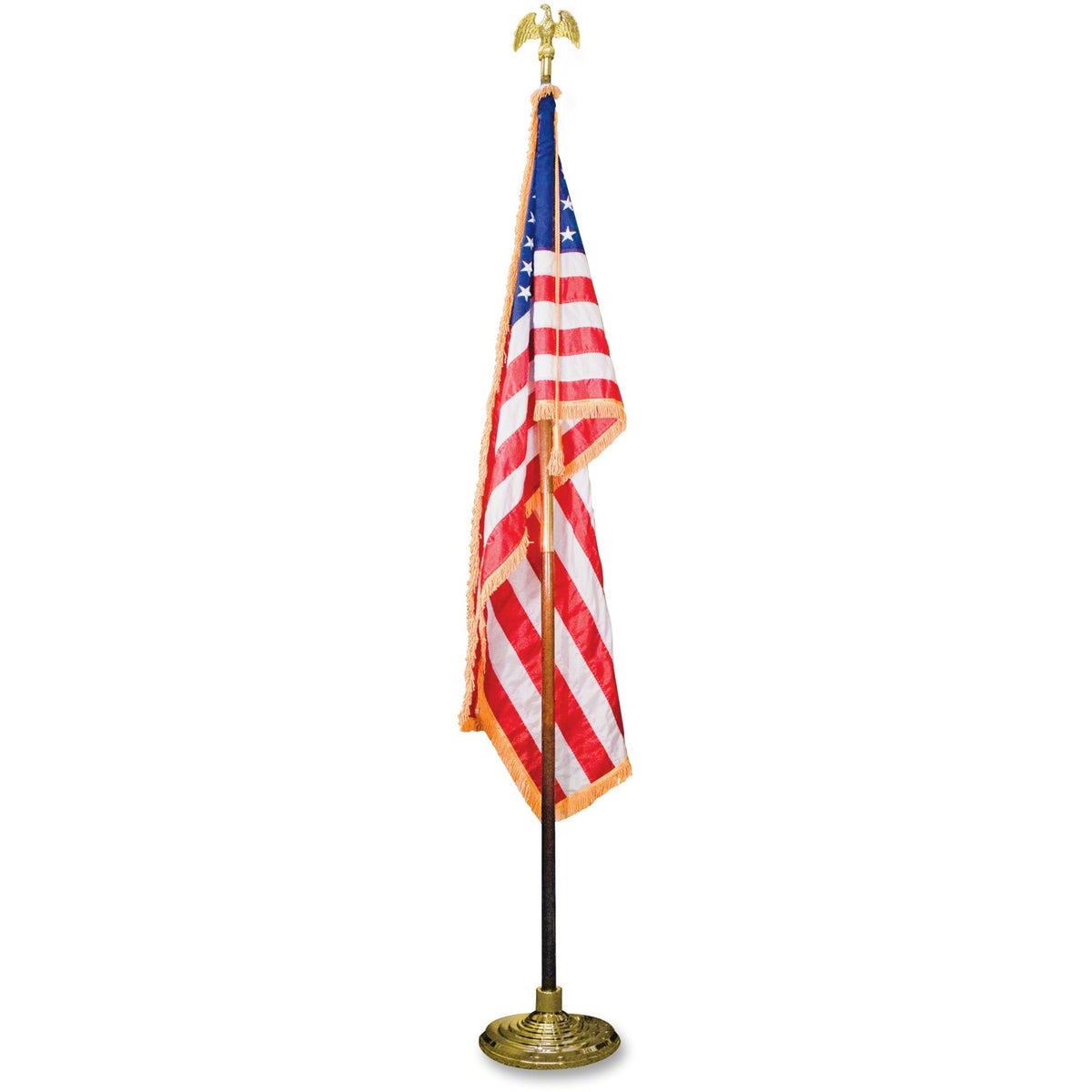 Advantus Goldtone Eagle Deluxe U.S. Flag Set - United States - 60" Length x 36" Width - Heavyweight - Nylon - Red, White
