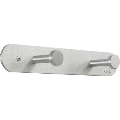 Safco Nail Head Coat Hook - 2 Hooks - 20 lb (9.07 kg) Capacity - 2" Height x 12" Width - 1" Size - for Garment - Aluminu