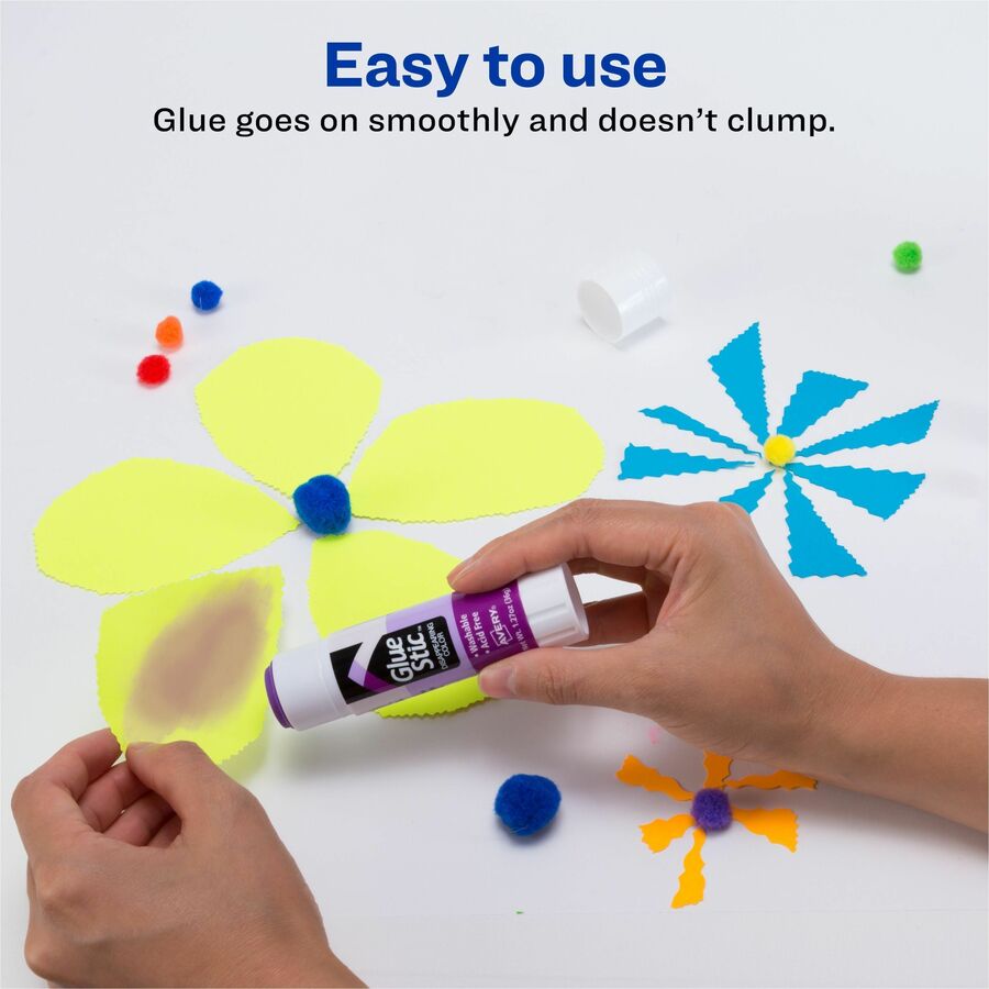 Avery® Glue Stic Glue Stick - 1.27 oz - Purple - 1 Each