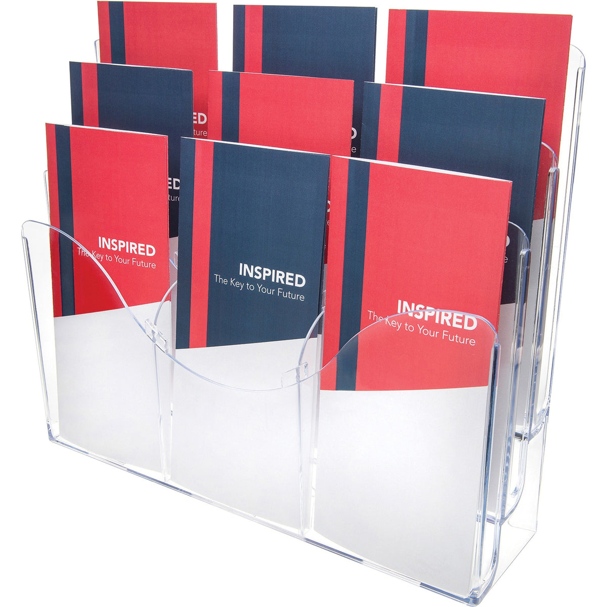 Deflecto 3-Tier Document Organizer - 9 Compartment(s) - 6 Divider(s) - 3 Tier(s) - 11.50" Height x 13.50" Width x 3.50" 