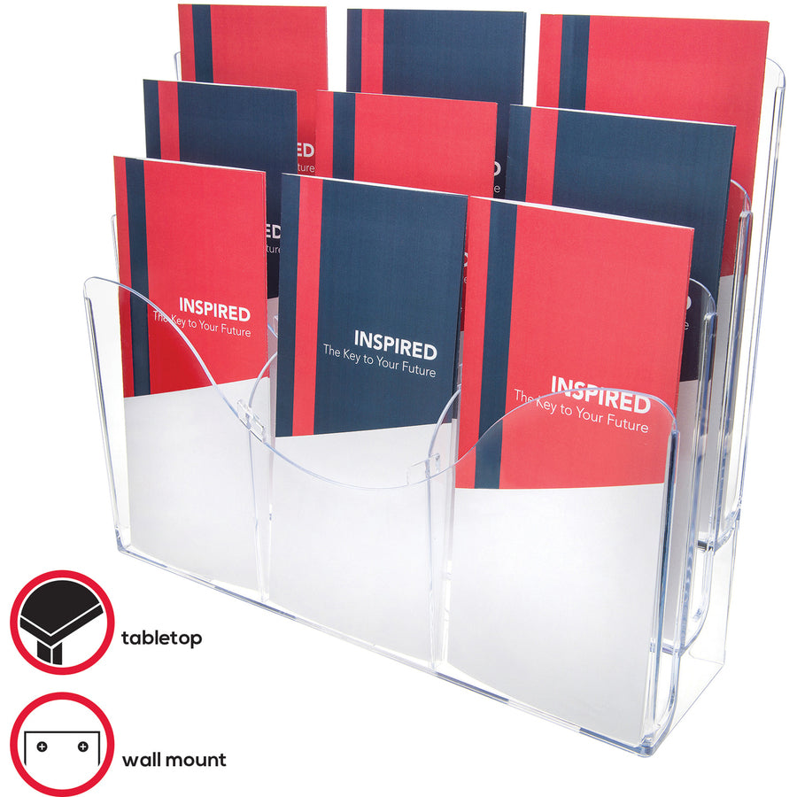 Deflecto 3-Tier Document Organizer - 9 Compartment(s) - 6 Divider(s) - 3 Tier(s) - 11.50" Height x 13.50" Width x 3.50" 
