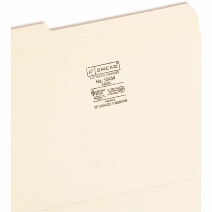 Smead 1/3 Tab Cut Letter Recycled Top Tab File Folder - 8 1/2" x 11" - Top Tab Location - Assorted Tab Position - 14 pt.