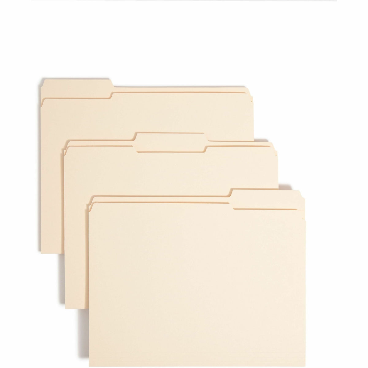 Smead 1/3 Tab Cut Letter Recycled Top Tab File Folder - 8 1/2" x 11" - Top Tab Location - Assorted Tab Position - 14 pt.