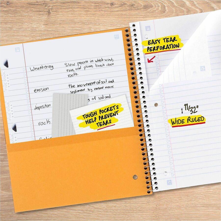 Five Star Five-subject Notebook - 200 Sheets - Wire Bound - 8" x 10 1/2" Sheet Size - Assorted Plastic Cover - 1 Each