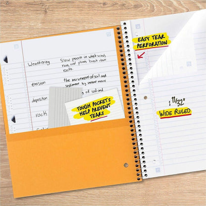 Five Star Five-subject Notebook - 200 Sheets - Wire Bound - 8" x 10 1/2" Sheet Size - Assorted Plastic Cover - 1 Each