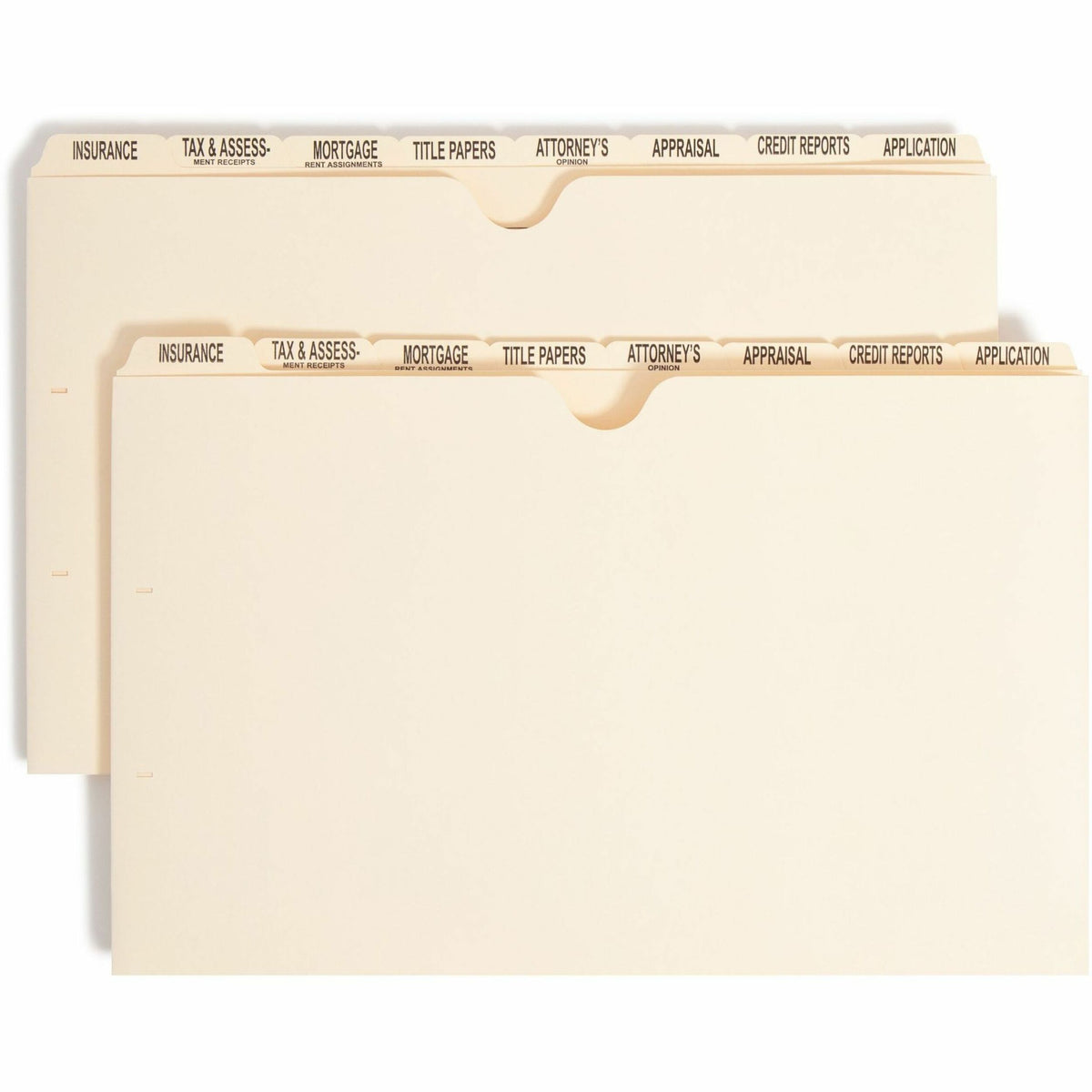 Smead Recycled File Jacket - 14 3/8" x 9" - 11 pt. - Manila - Tab Divider, Divider, Punched, Preprinted - 10% Recycled -