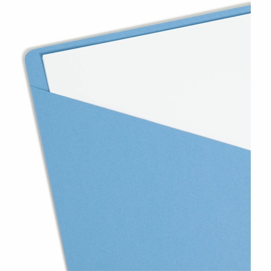 Smead Letter Recycled File Jacket - 8 1/2" x 11" - 11 pt. - Manila Paper - Blue - 10% Recycled - 25 / Pack