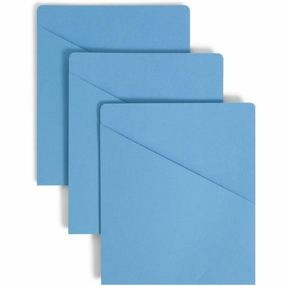 Smead Letter Recycled File Jacket - 8 1/2" x 11" - 11 pt. - Manila Paper - Blue - 10% Recycled - 25 / Pack