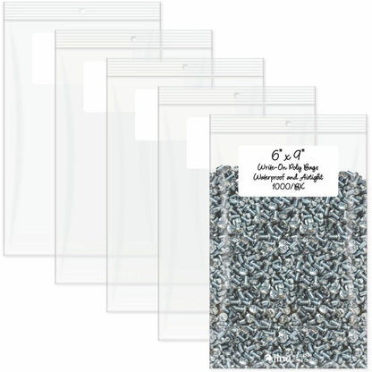 C-Line Write-On Reclosable Small Parts Bags - 9" Length x 6" Width - Clear - Poly - Multipurpose - 1000 / Carton