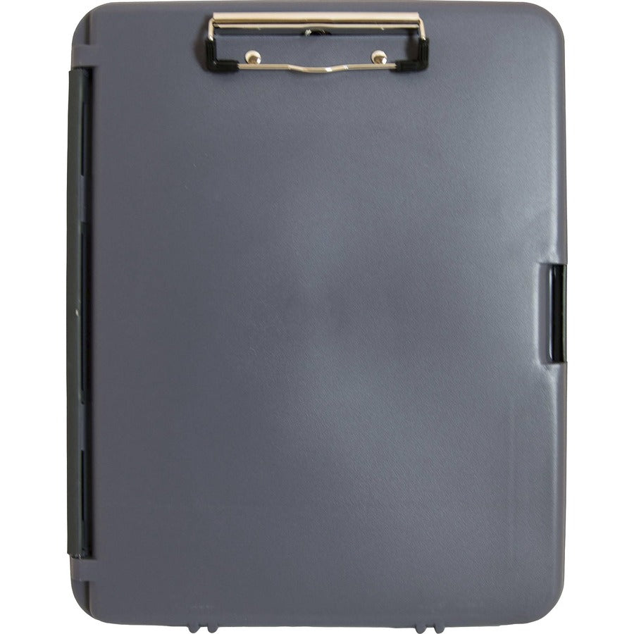 Saunders WorkMate II Divided Poly Clipboard - 0.50" Clip Capacity - Polypropylene - Gray, Charcoal - 1 Each
