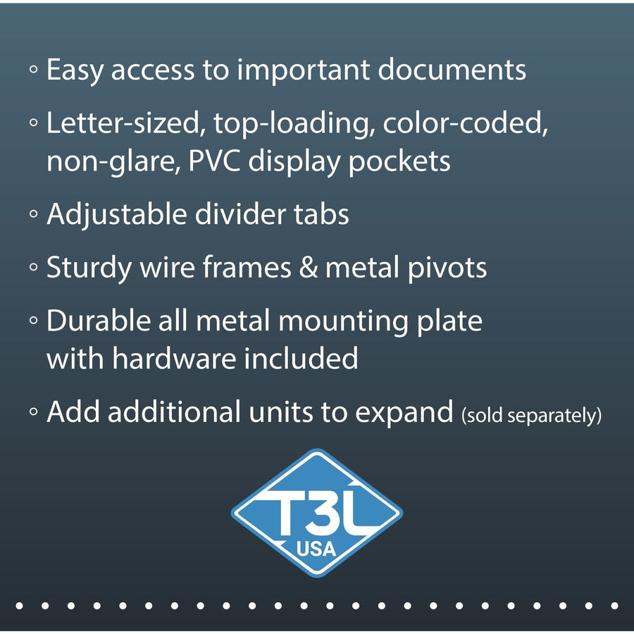 Djois by Tarifold Desktop Reference System - Desktop - 10 Panels - Wire-reinforced - 1 Each