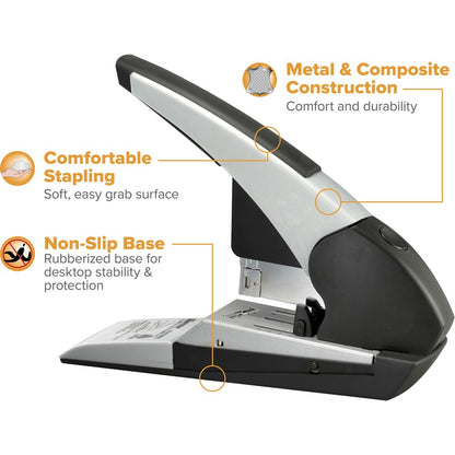 Bostitch Auto180 Xtreme Duty Automatic Stapler - Staples Upto 180 Sheet - Silver, Black - 1 Each