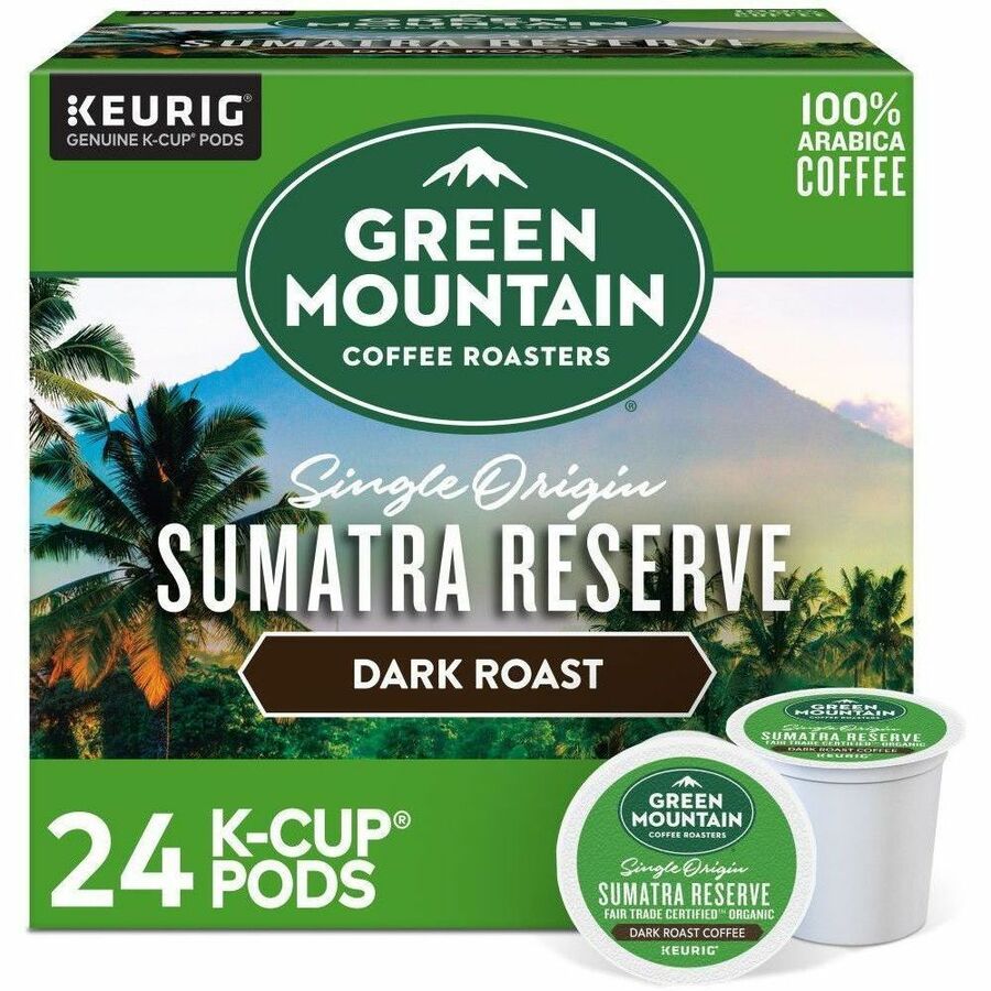 Green Mountain Coffee Roasters® K-Cup Sumatra Reserve Coffee - Compatible with Keurig Brewer - Regular - Dark - 24 K-Cup