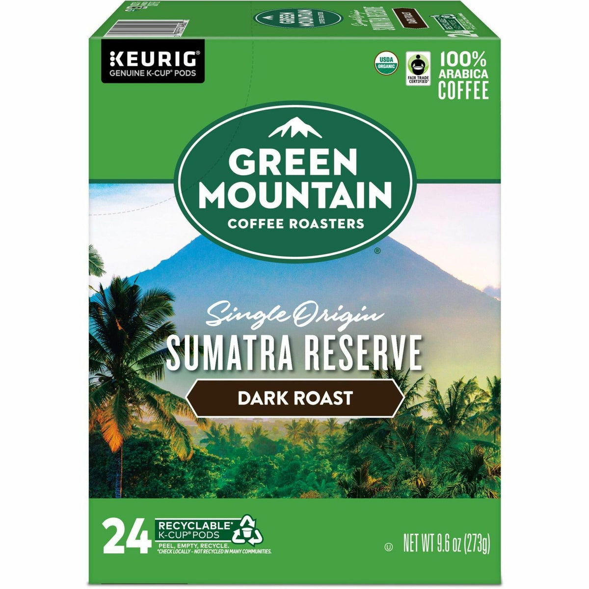 Green Mountain Coffee Roasters® K-Cup Sumatra Reserve Coffee - Compatible with Keurig Brewer - Regular - Dark - 24 K-Cup